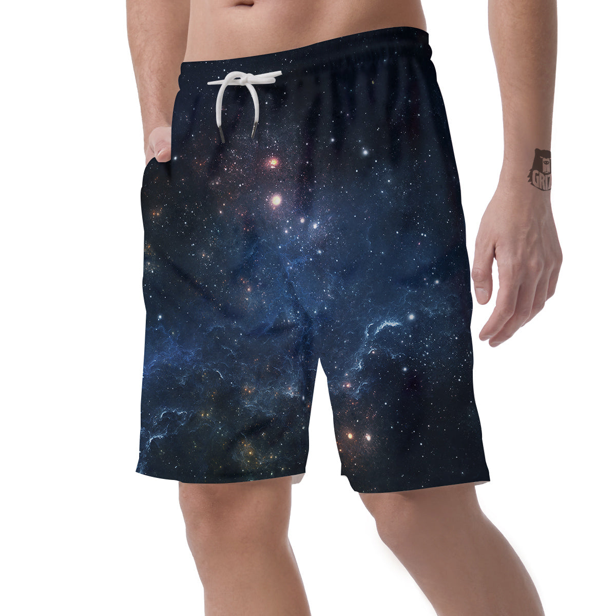 Universe Galaxy Space Dark Nebula Print Men's Shorts-grizzshop