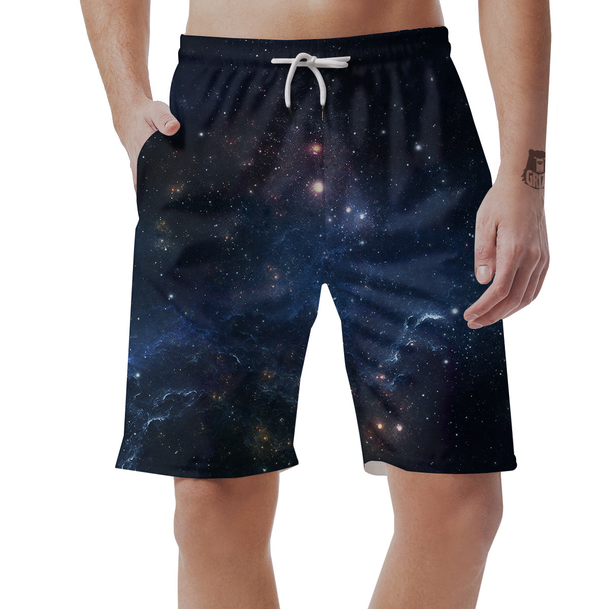 Universe Galaxy Space Dark Nebula Print Men's Shorts-grizzshop