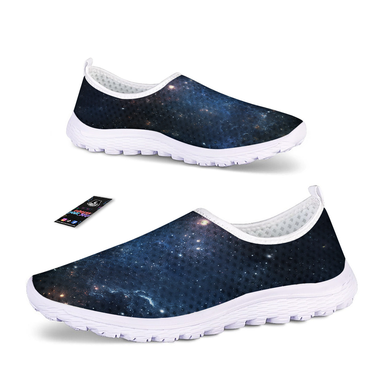 Universe Galaxy Space Dark Nebula Print Nurse Shoes-grizzshop
