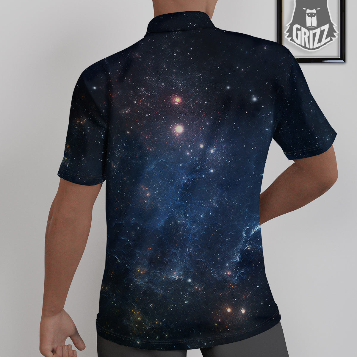 Universe Galaxy Space Dark Nebula Print Untucked Shirts-grizzshop