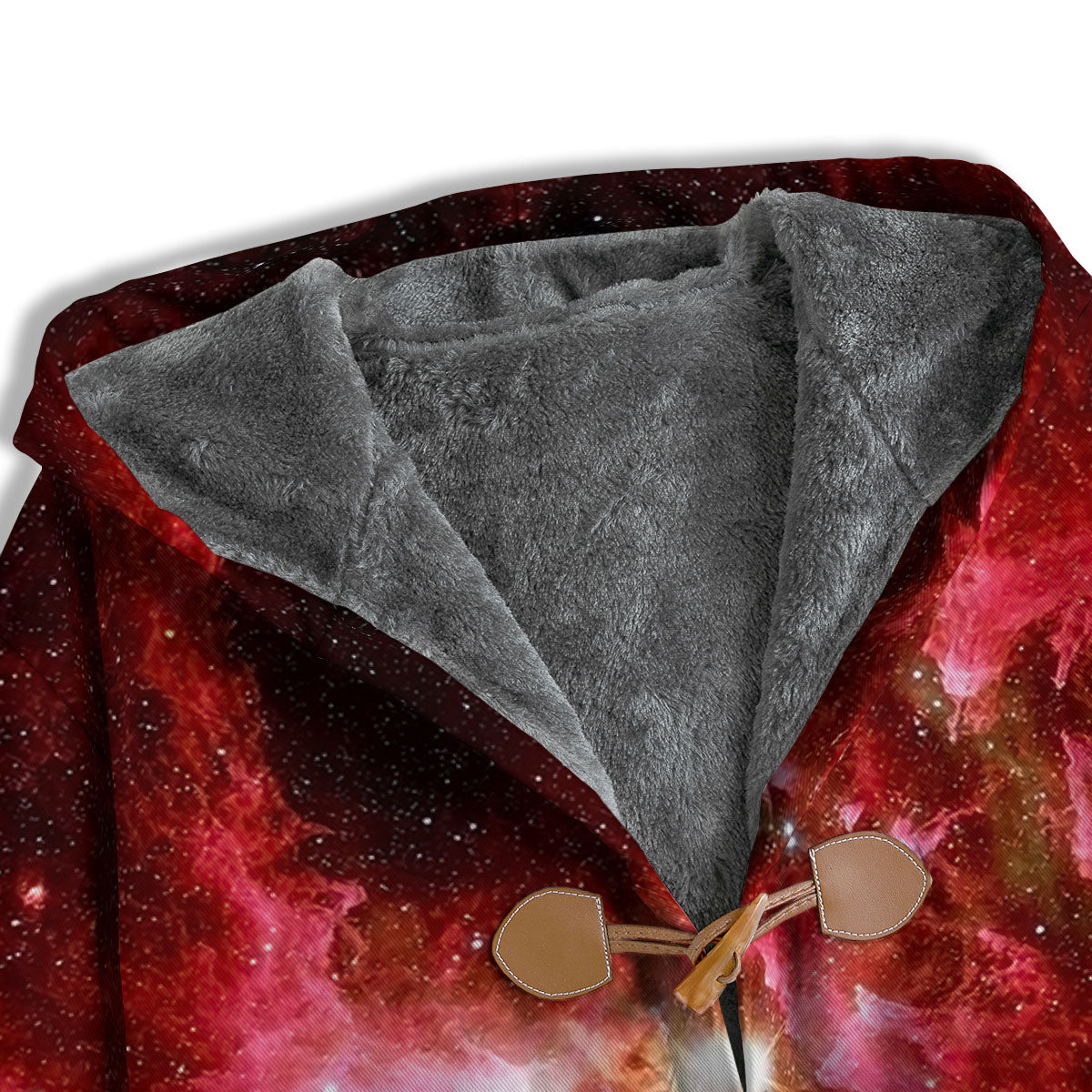 Universe Galaxy Space Red Stardust Print Men's Windbreaker Jacket-grizzshop
