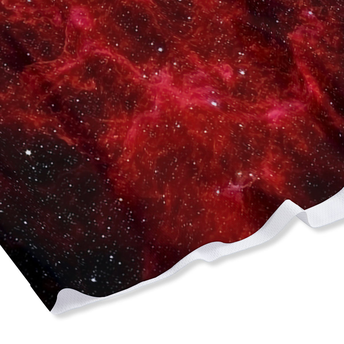 Universe Galaxy Space Red Stardust Print Mesh Shorts