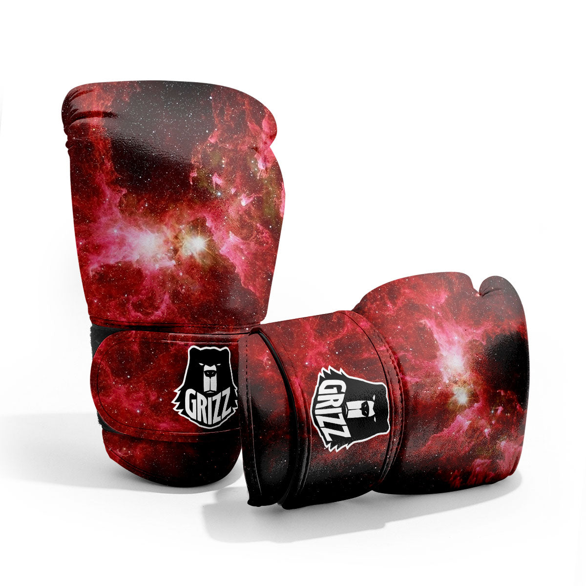 Universe Galaxy Space Red Stardust Print Pro Boxing Glove
