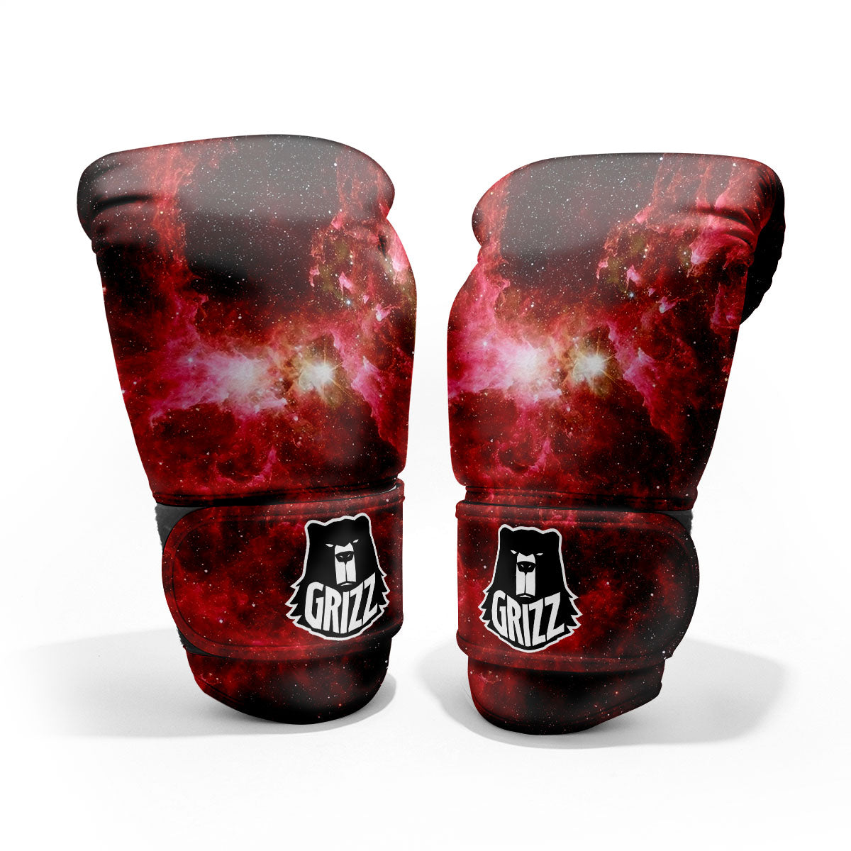 Universe Galaxy Space Red Stardust Print Pro Boxing Glove