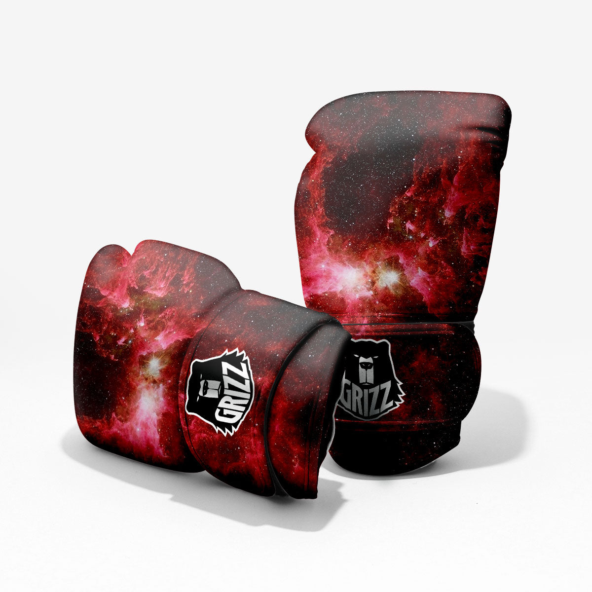 Universe Galaxy Space Red Stardust Print Pro Boxing Glove