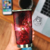 Universe Galaxy Space Red Stardust Print Tumbler-grizzshop