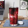 Universe Galaxy Space Red Stardust Print Tumbler-grizzshop