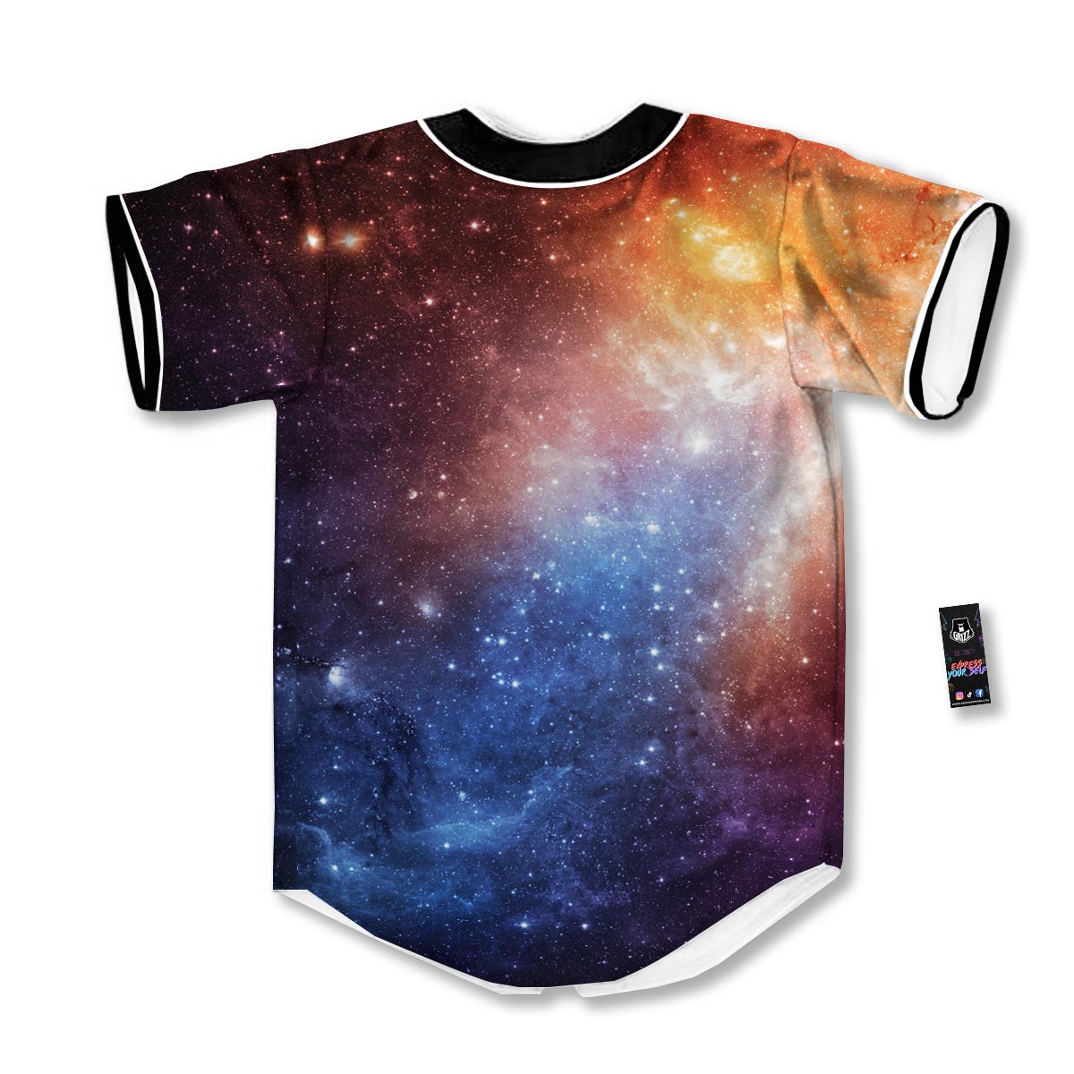 Universe Galaxy Space Teal Orange Print Baseball Jersey-grizzshop