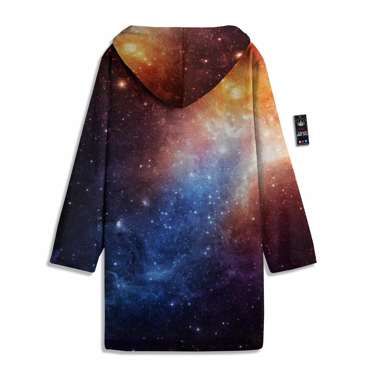 Universe Galaxy Space Teal Orange Print Men's Windbreaker Jacket-grizzshop