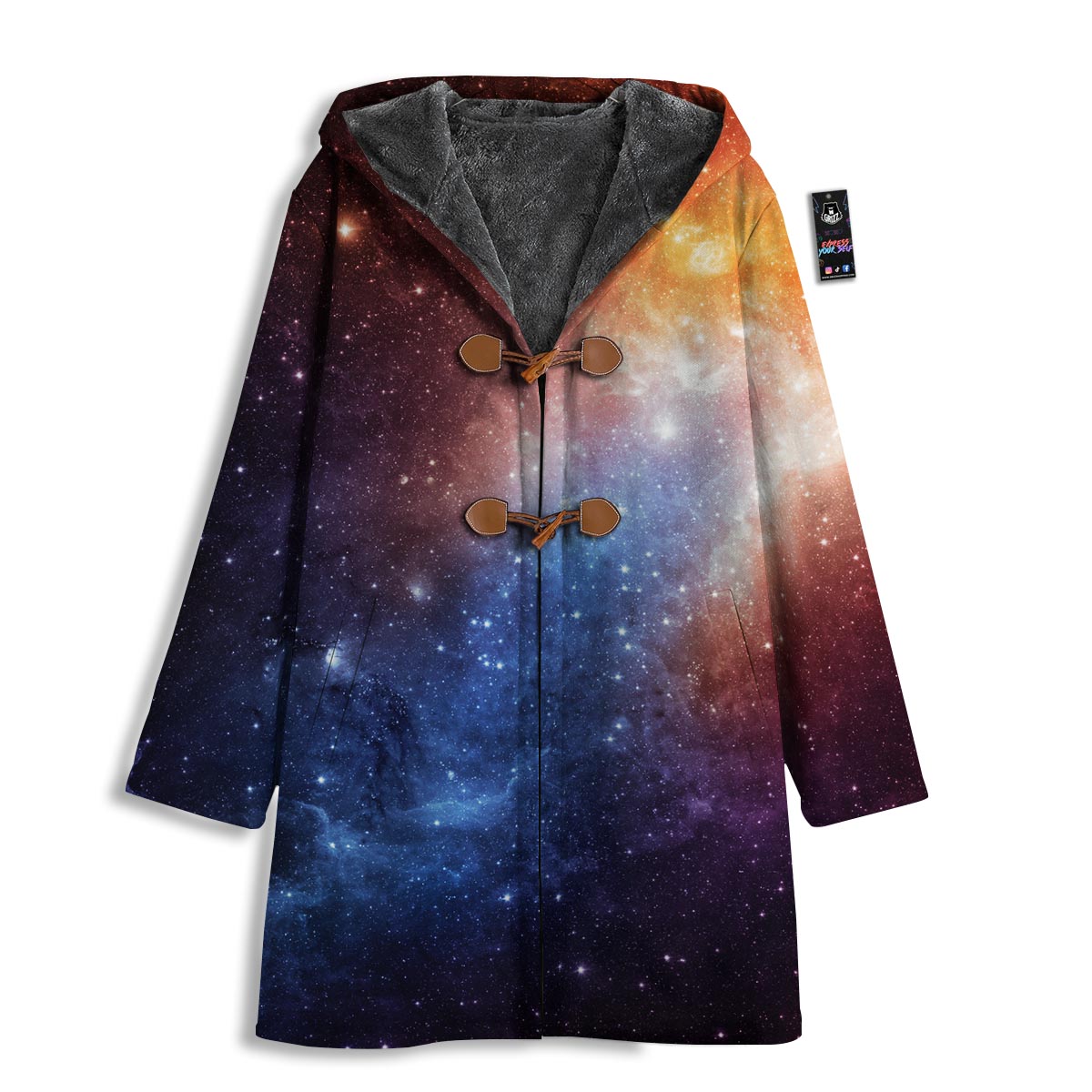 Universe Galaxy Space Teal Orange Print Men's Windbreaker Jacket-grizzshop