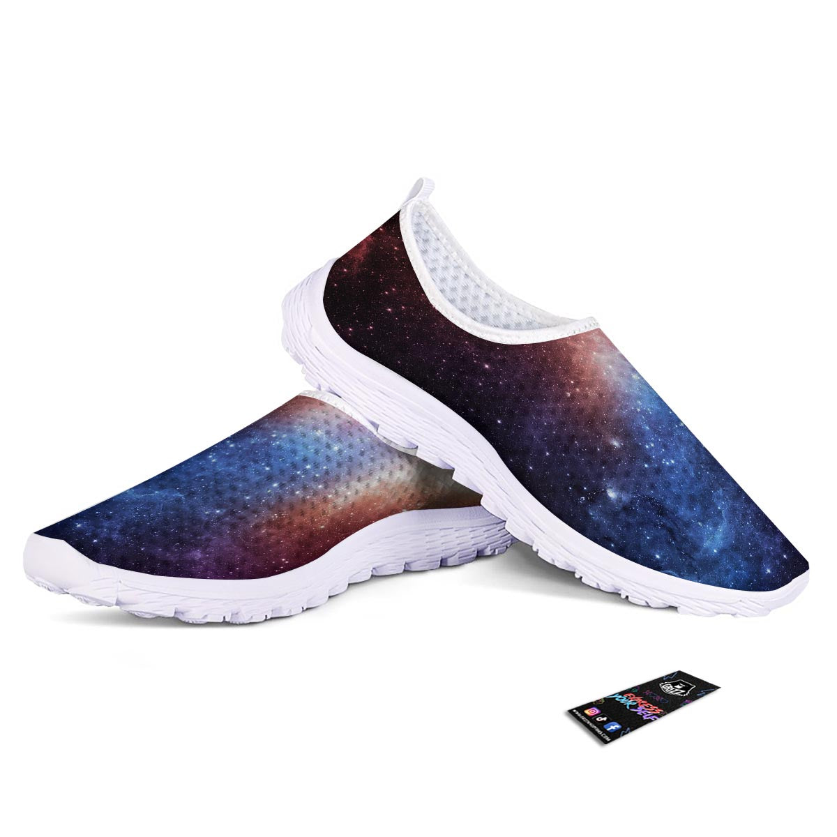 Universe Galaxy Space Teal Orange Print Nurse Shoes-grizzshop