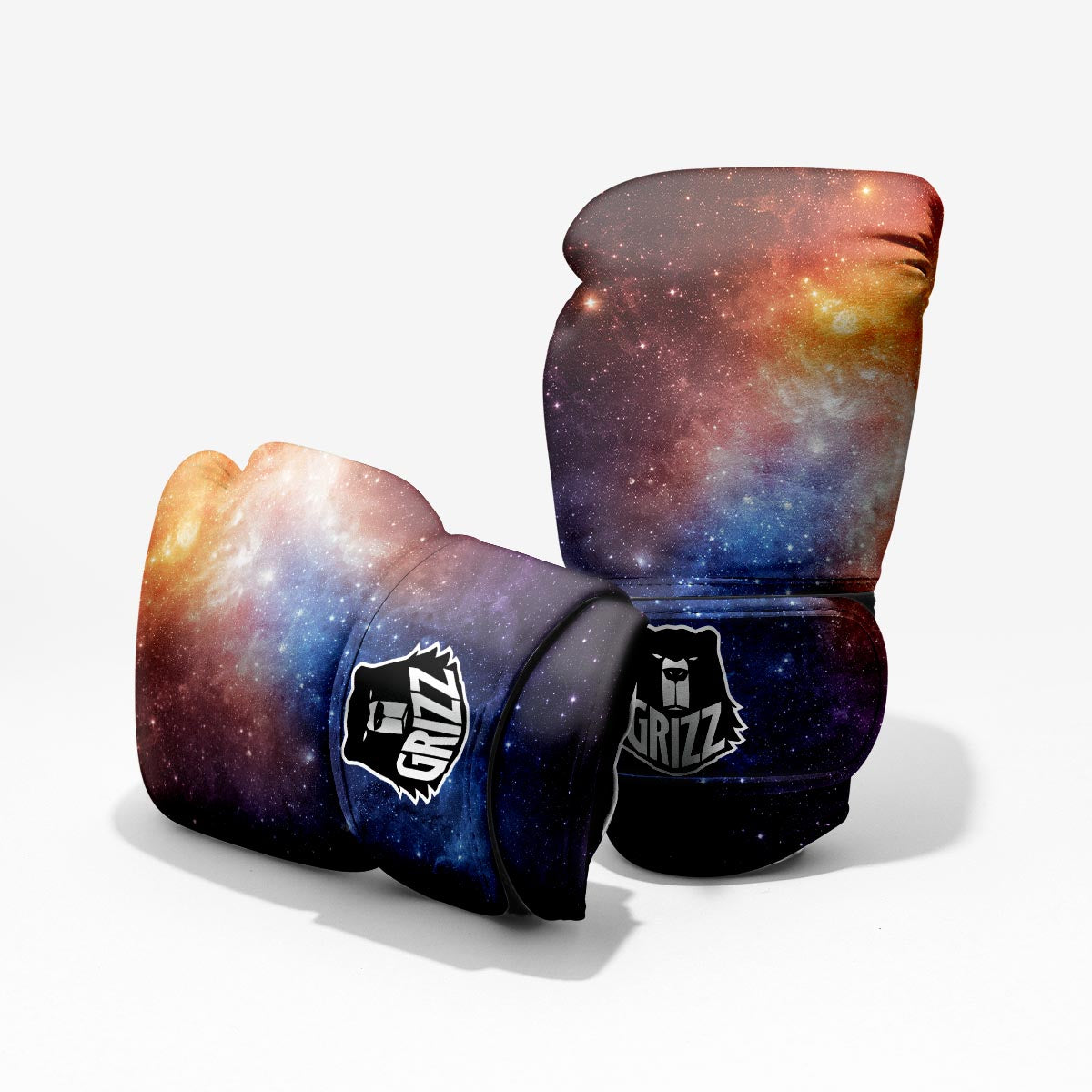 Universe Galaxy Space Teal Orange Print Pro Boxing Glove
