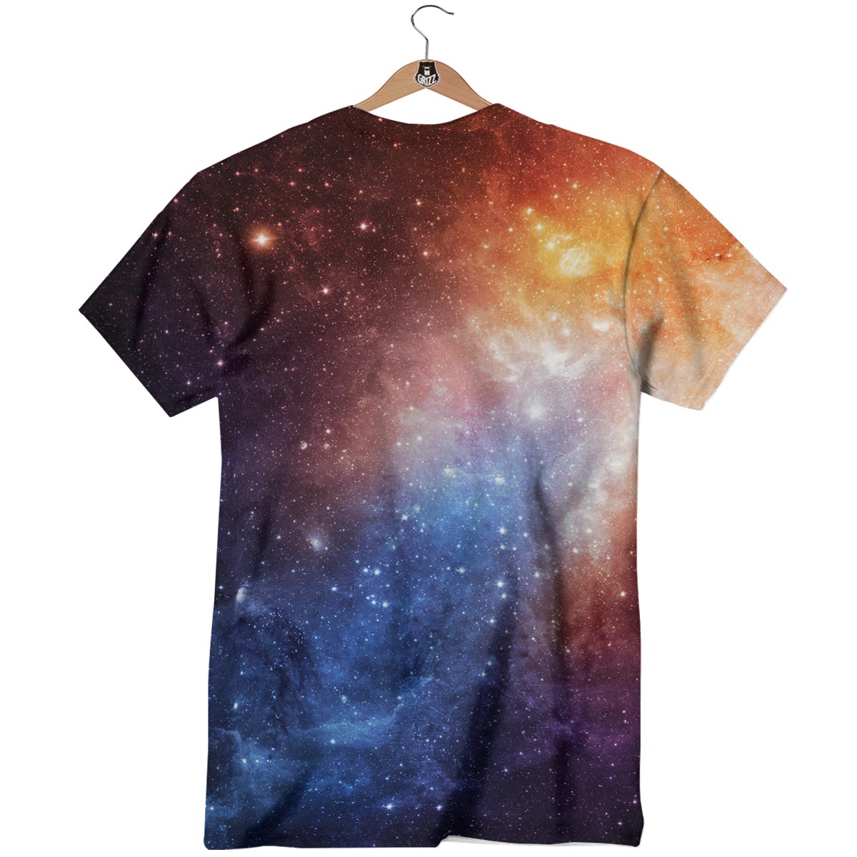 Universe Galaxy Space Teal Orange Print T-Shirt-grizzshop