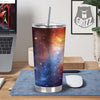 Universe Galaxy Space Teal Orange Print Tumbler-grizzshop