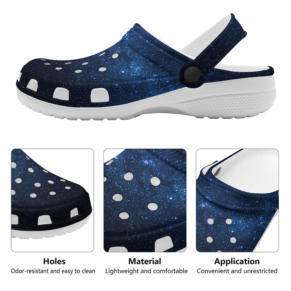 Universe Milky Way Print Clog-grizzshop