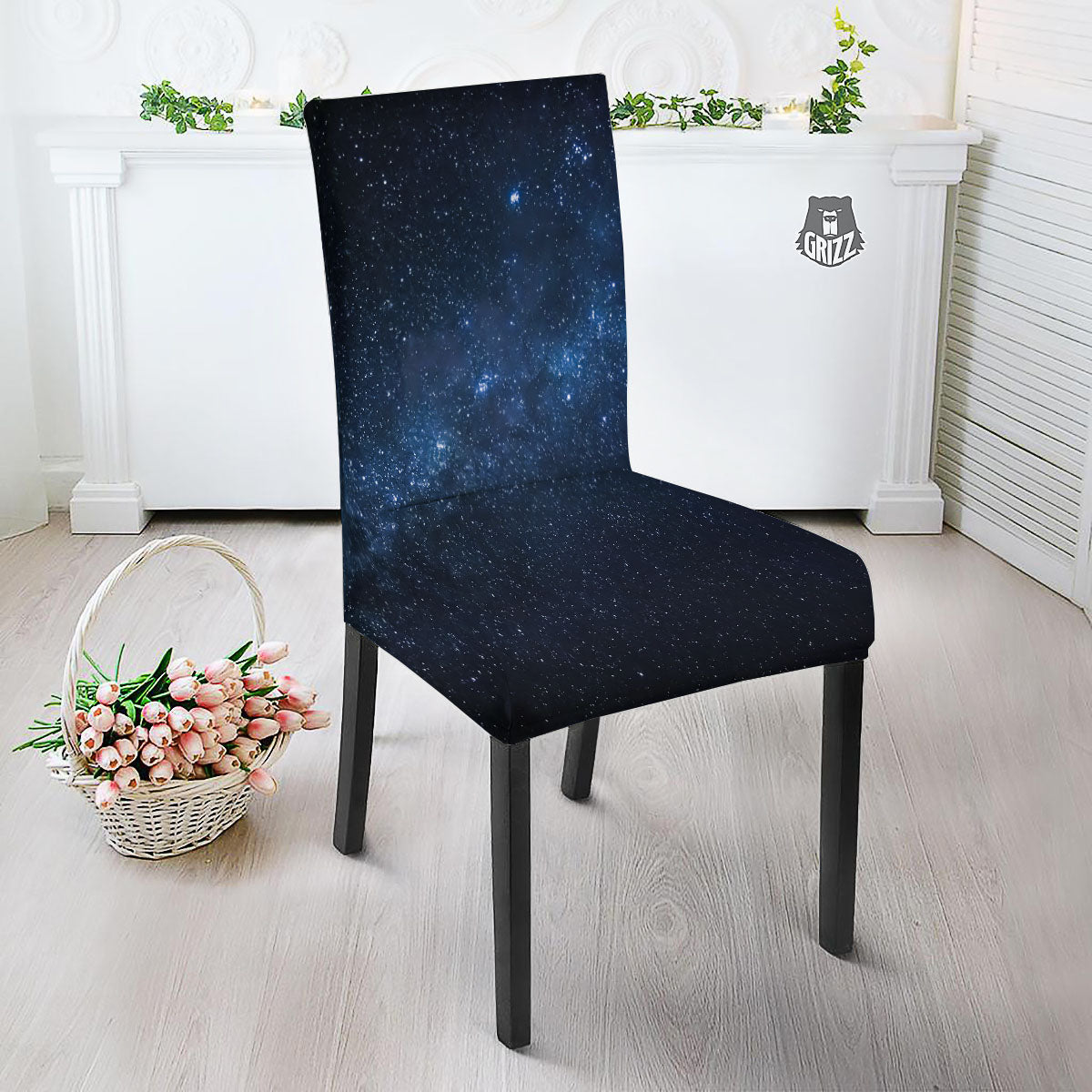 Universe Milky Way Print Dining Chair Slipcover-grizzshop