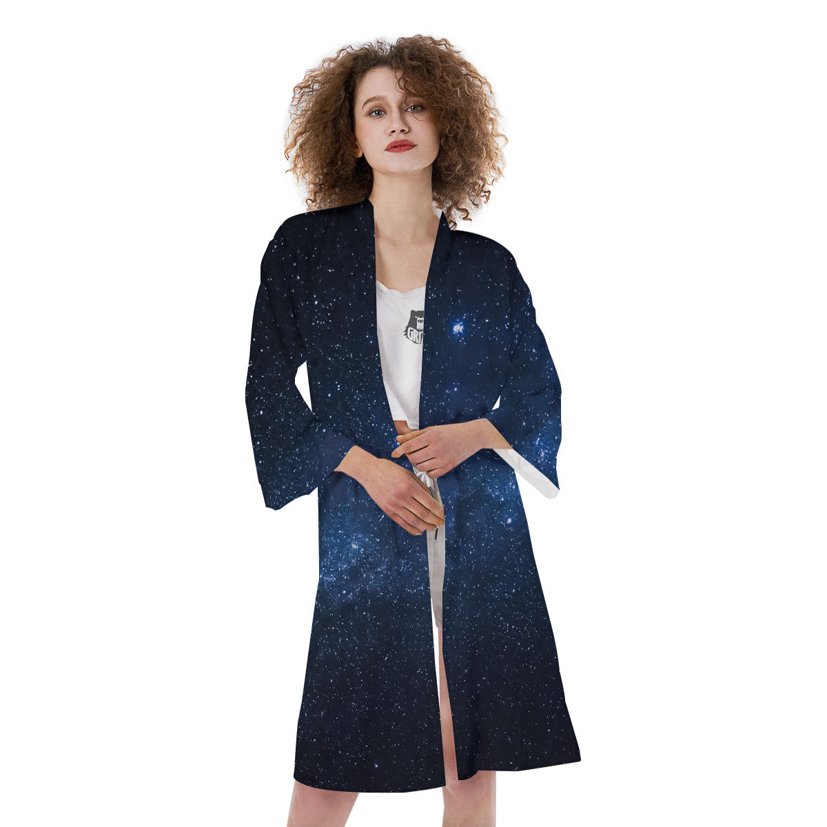 Universe Milky Way Print Kimono-grizzshop