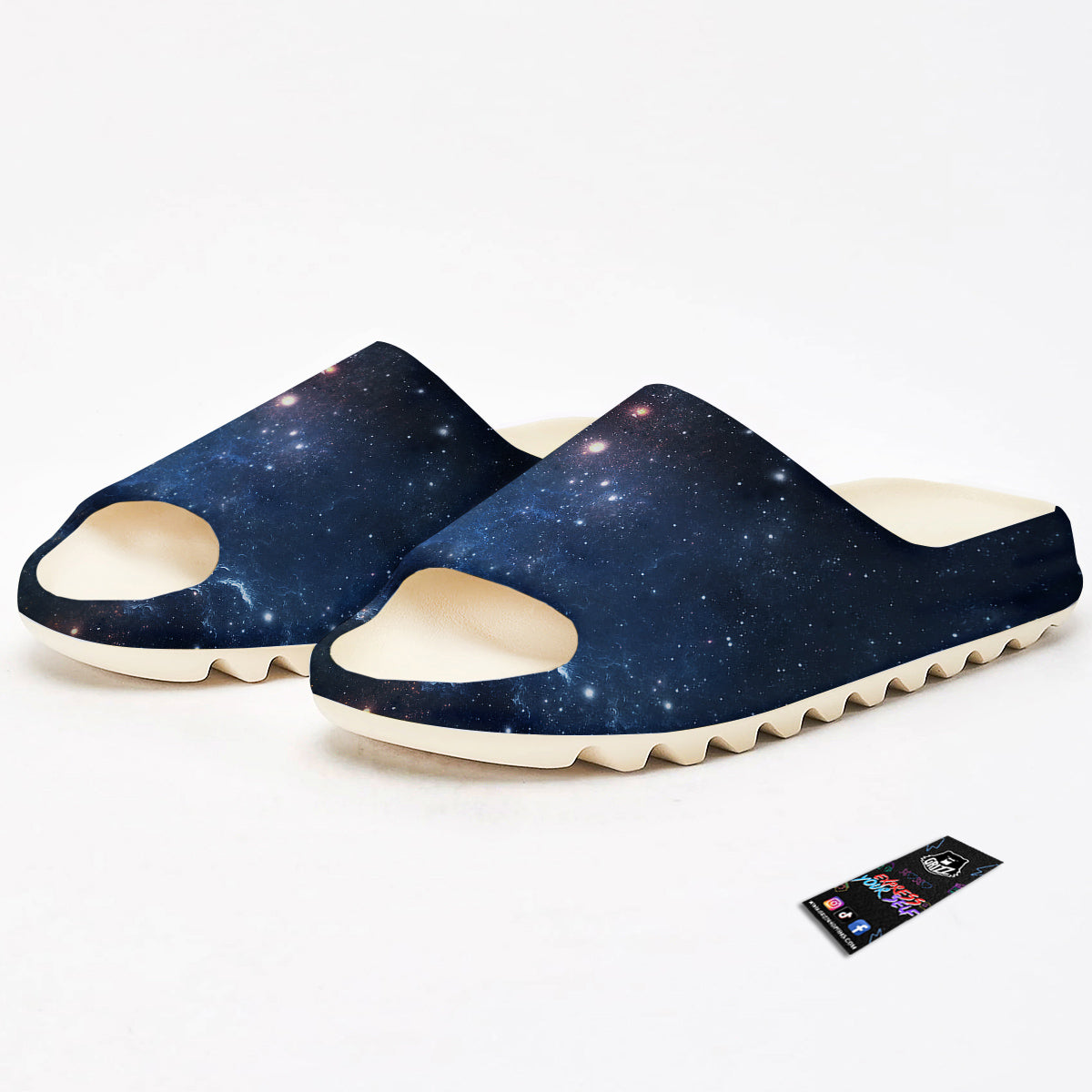 Universe Galaxy Space Dark Nebula Print Sandals-grizzshop