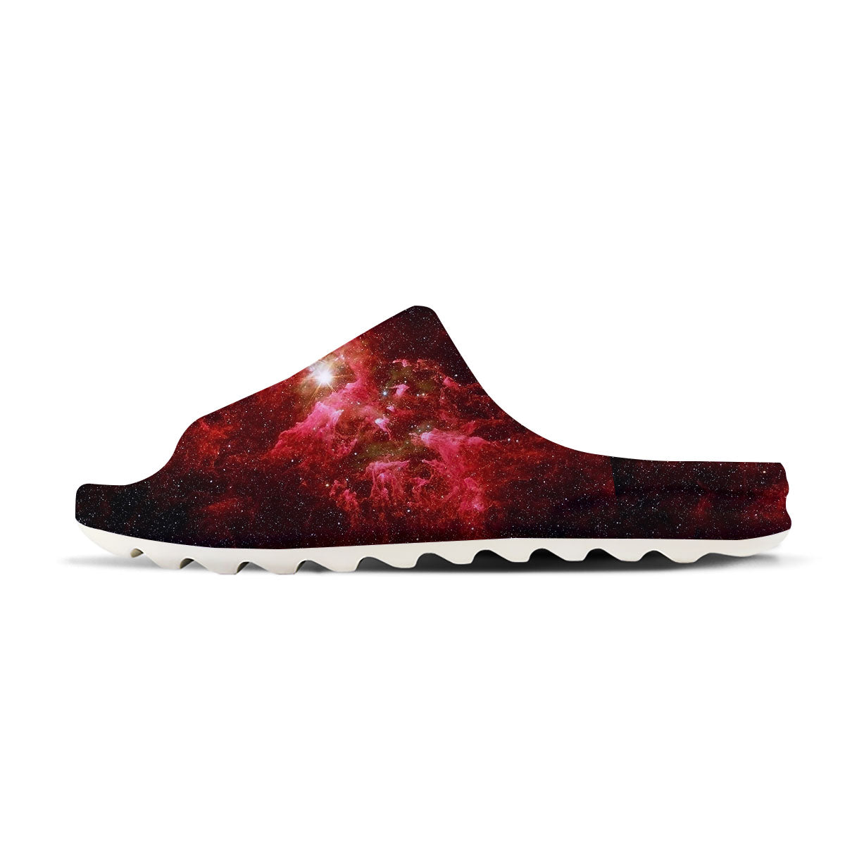 Universe Galaxy Space Red Stardust Print Sandals-grizzshop