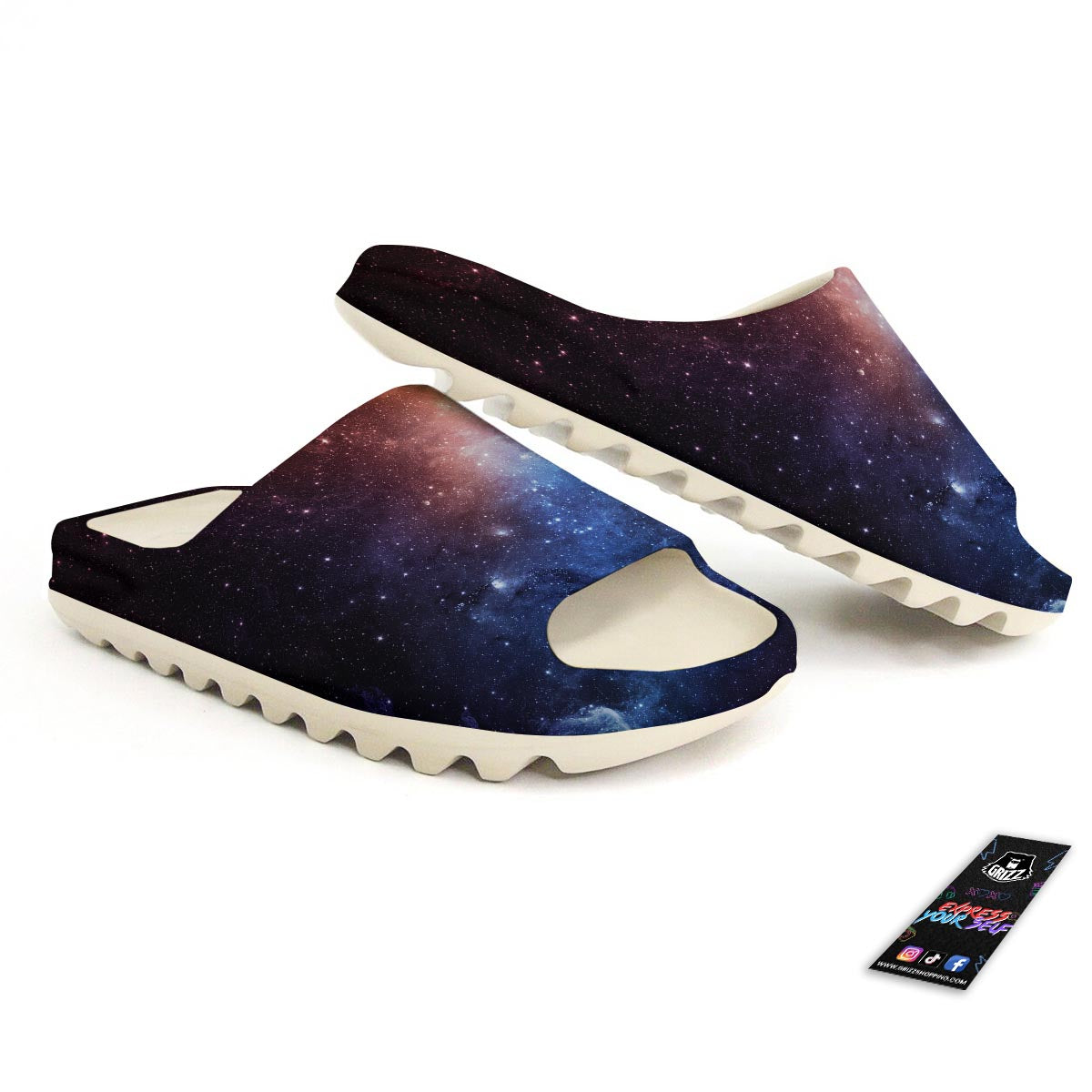 Universe Galaxy Space Teal Orange Print Sandals-grizzshop