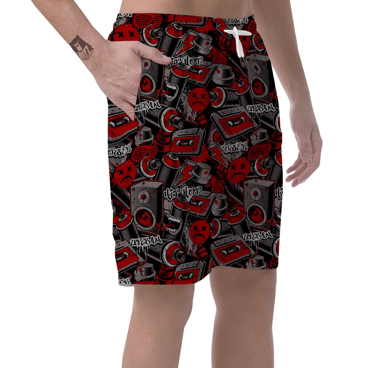 Urban Graffiti HipHop Print Men's Shorts-grizzshop