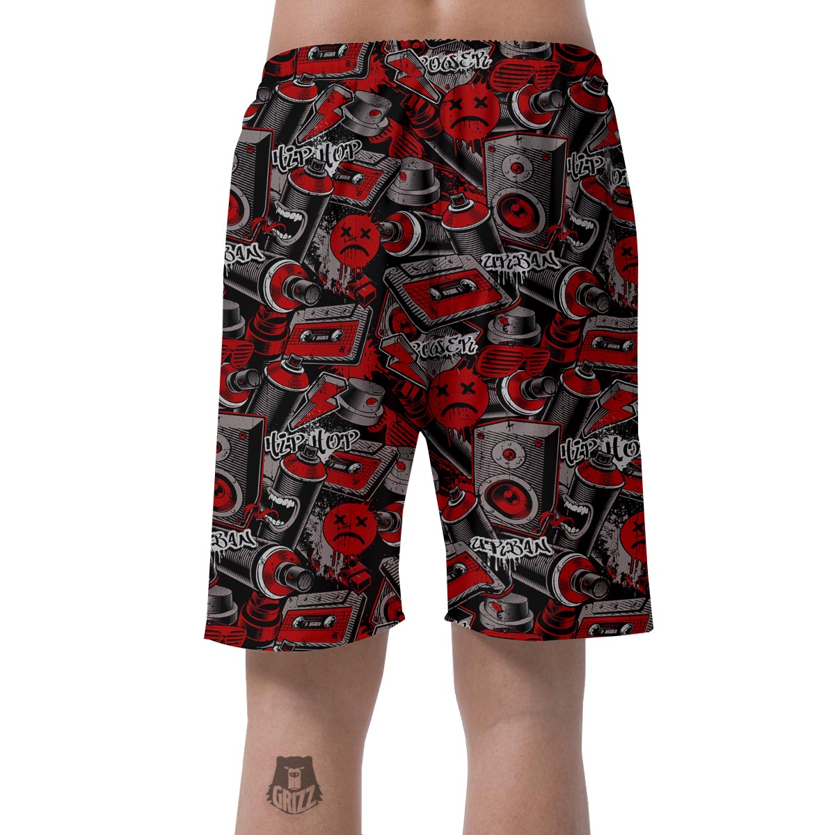 Urban Graffiti HipHop Print Men's Shorts-grizzshop