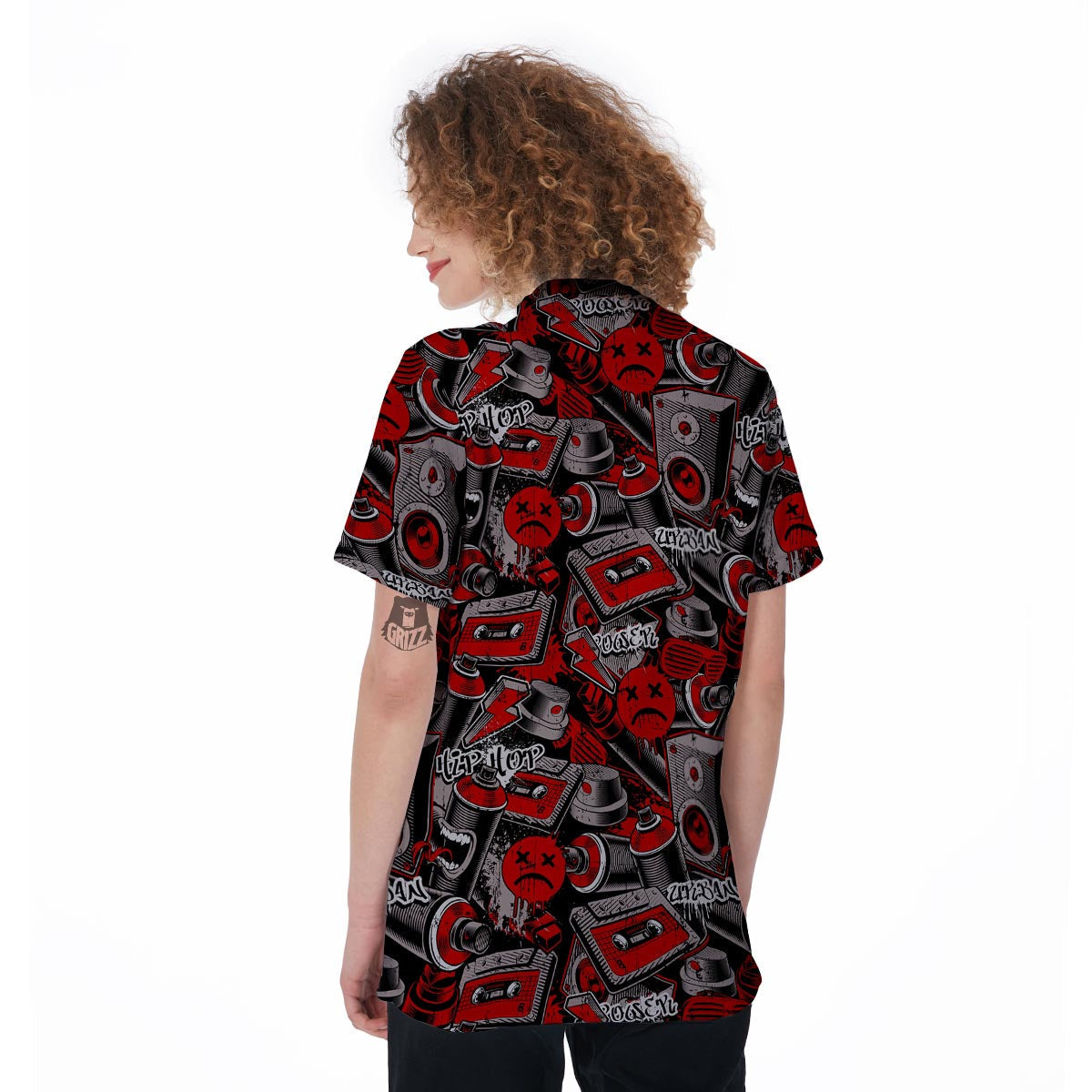 Urban Graffiti HipHop Print Women's Golf Shirts-grizzshop