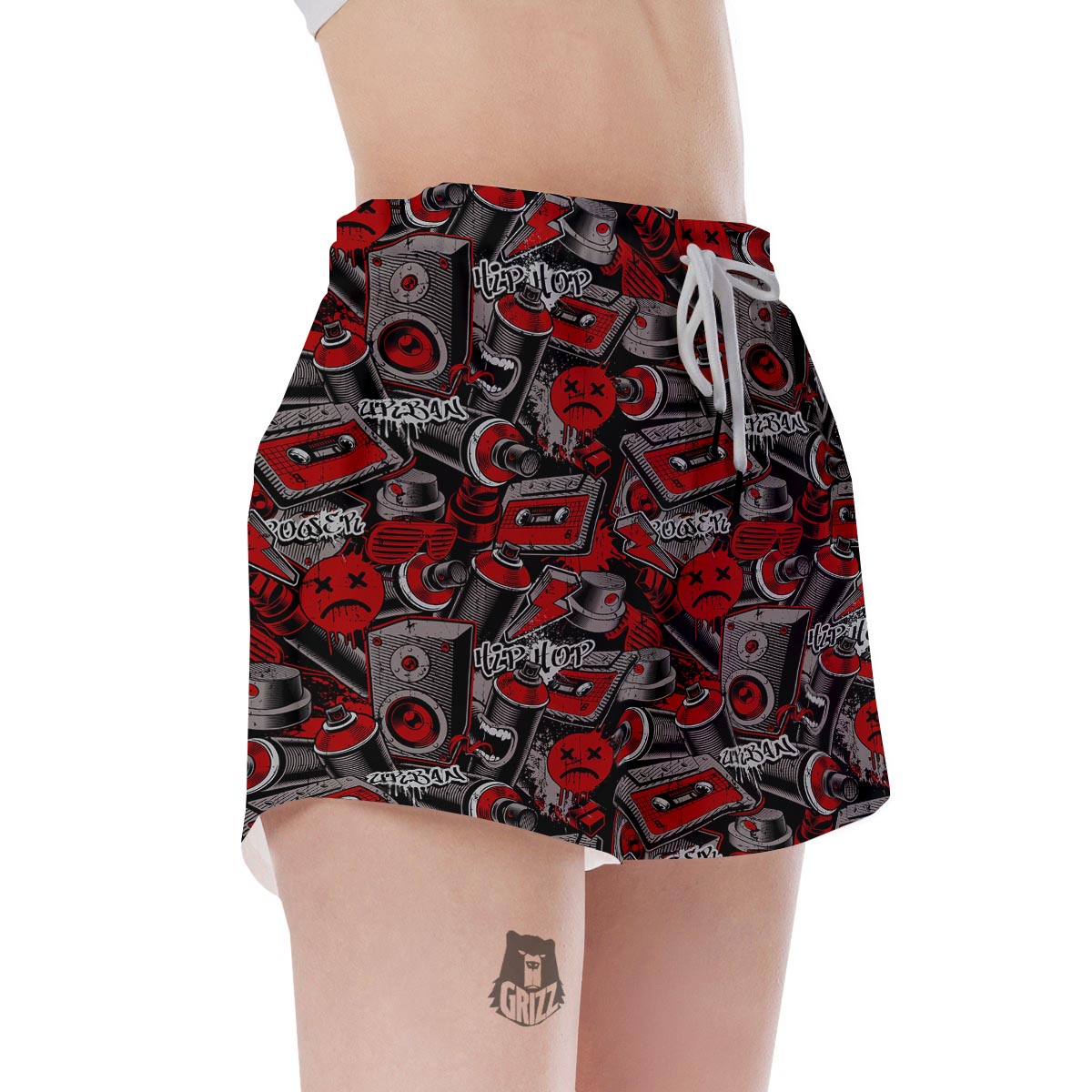 Urban Graffiti HipHop Print Women's Shorts-grizzshop