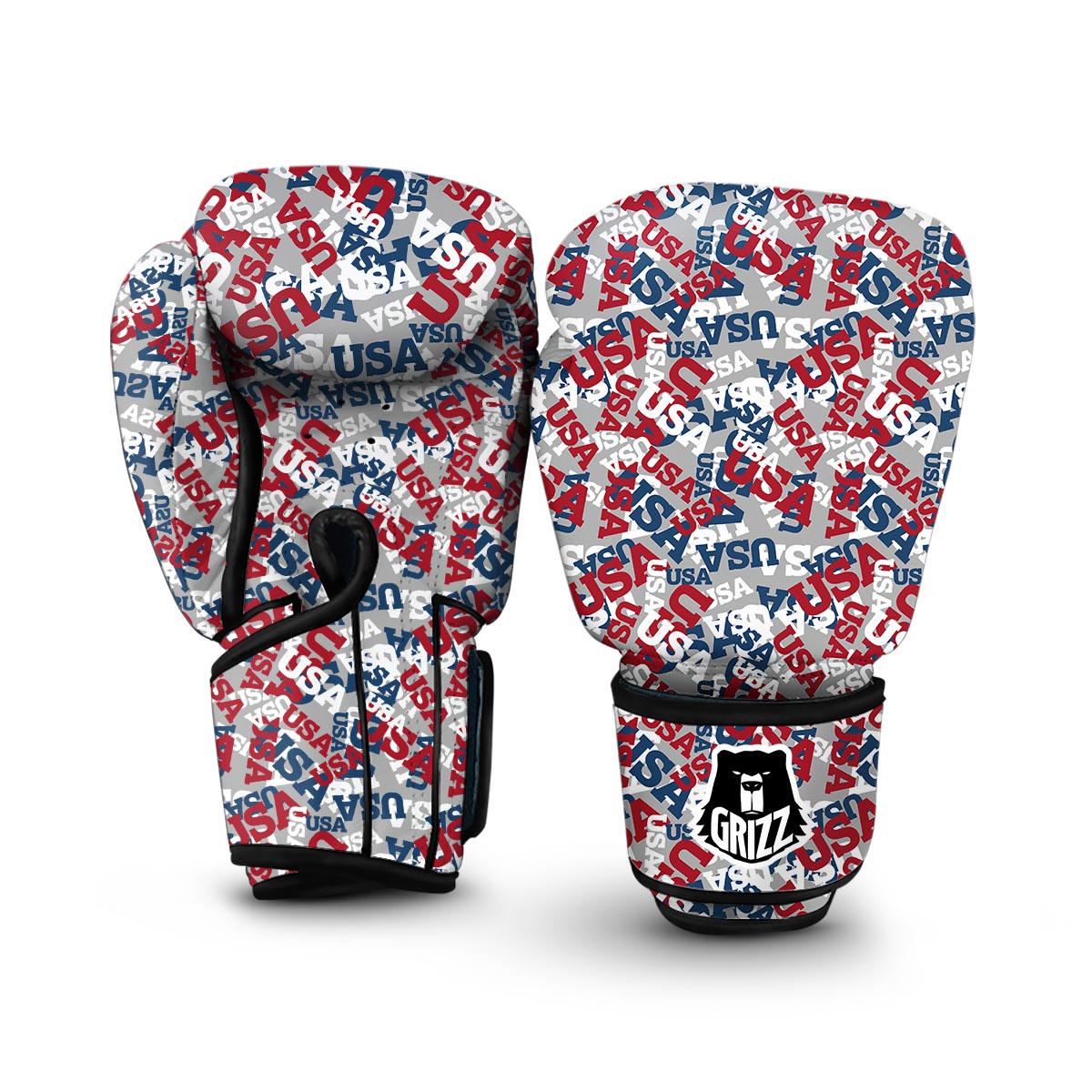 Usa Patriot Pattern Print Boxing Gloves-grizzshop