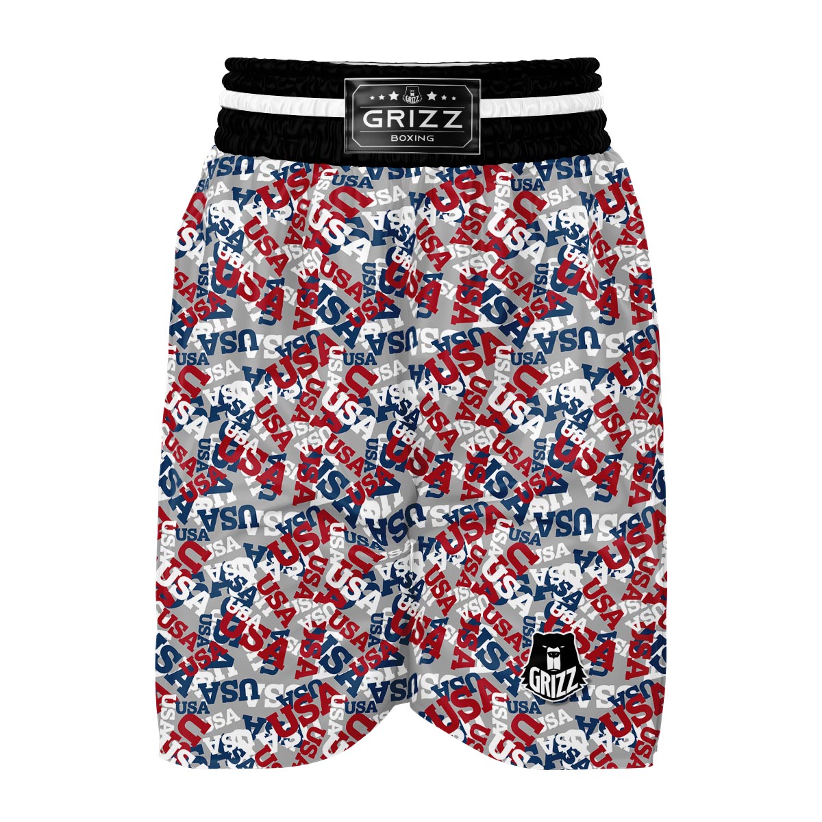 Usa Patriot Pattern Print Boxing Shorts-grizzshop