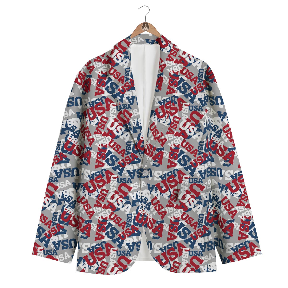 Usa Patriot Pattern Print Men's Blazer-grizzshop