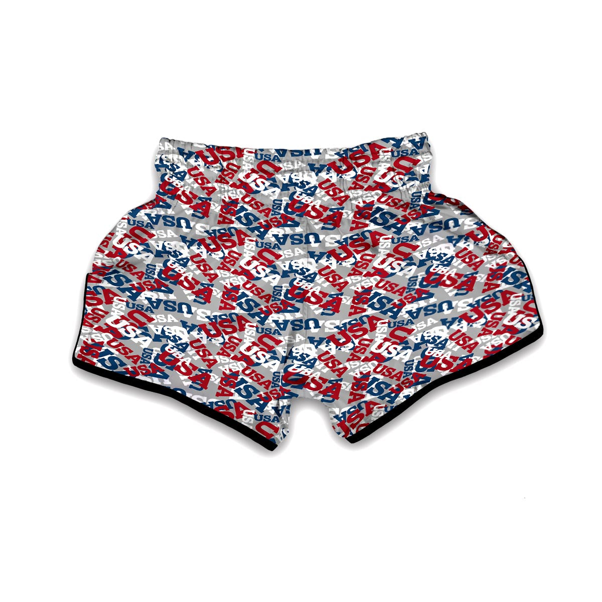 Usa Patriot Pattern Print Muay Thai Boxing Shorts-grizzshop