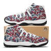 Usa Patriot Pattern Print White Bball Shoes-grizzshop