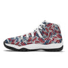 Usa Patriot Pattern Print White Bball Shoes-grizzshop