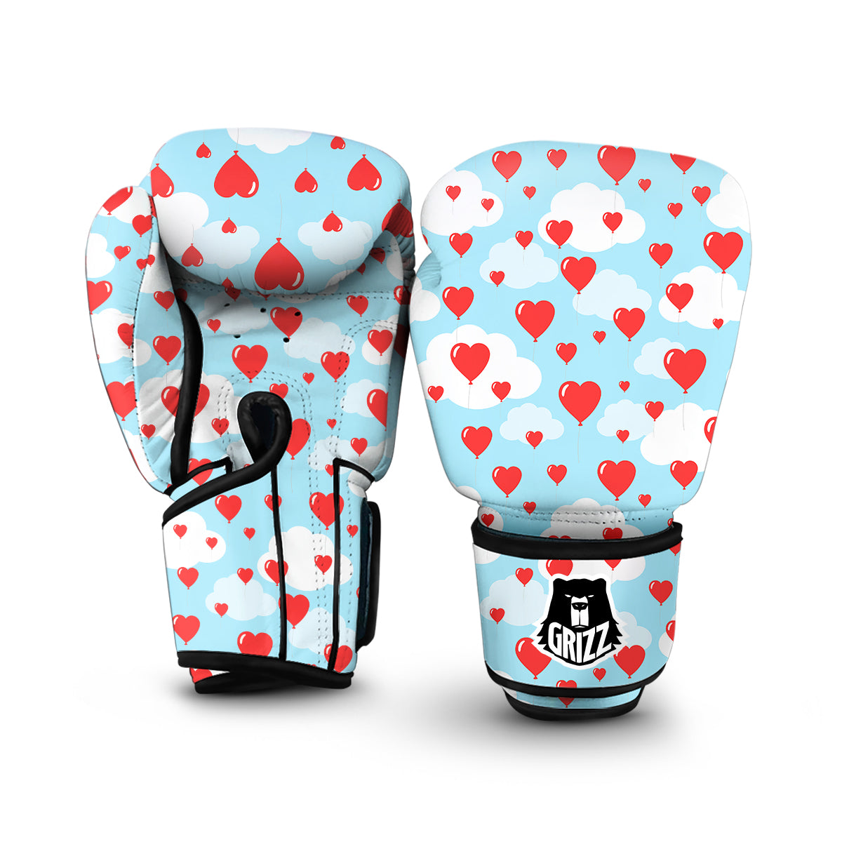 Valentine Heart Balloon Print Pattern Boxing Gloves-grizzshop