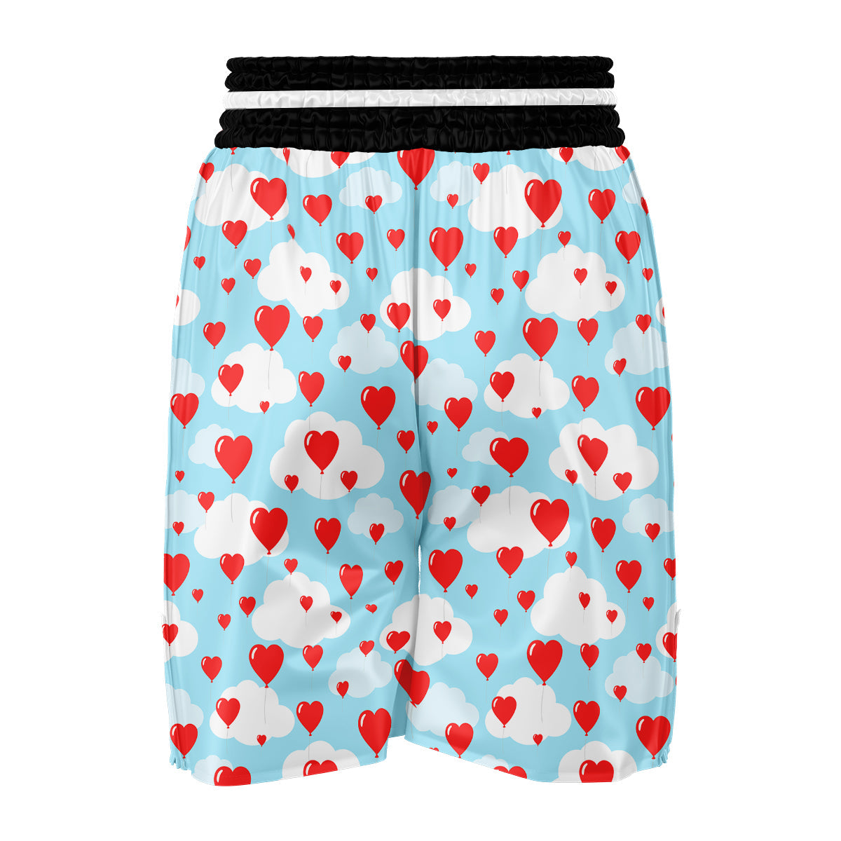 Valentine Heart Balloon Print Pattern Boxing Shorts-grizzshop