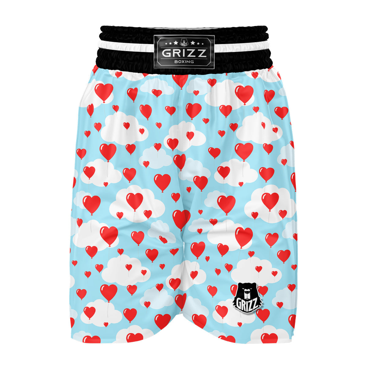 Valentine Heart Balloon Print Pattern Boxing Shorts-grizzshop