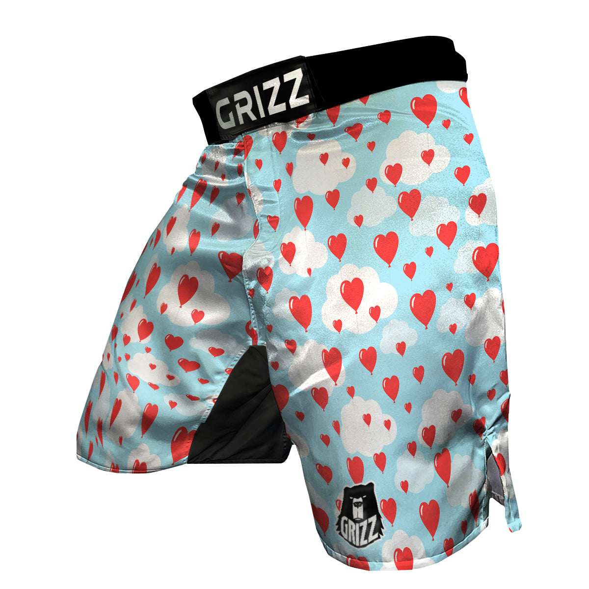 Valentine Heart Balloon Print Pattern MMA Shorts-grizzshop