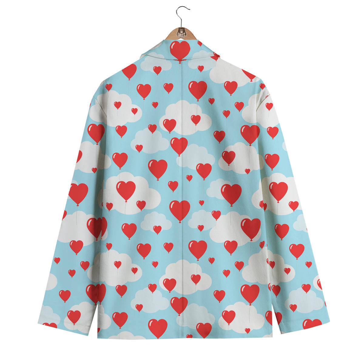 Valentine Heart Balloon Print Pattern Men's Blazer-grizzshop