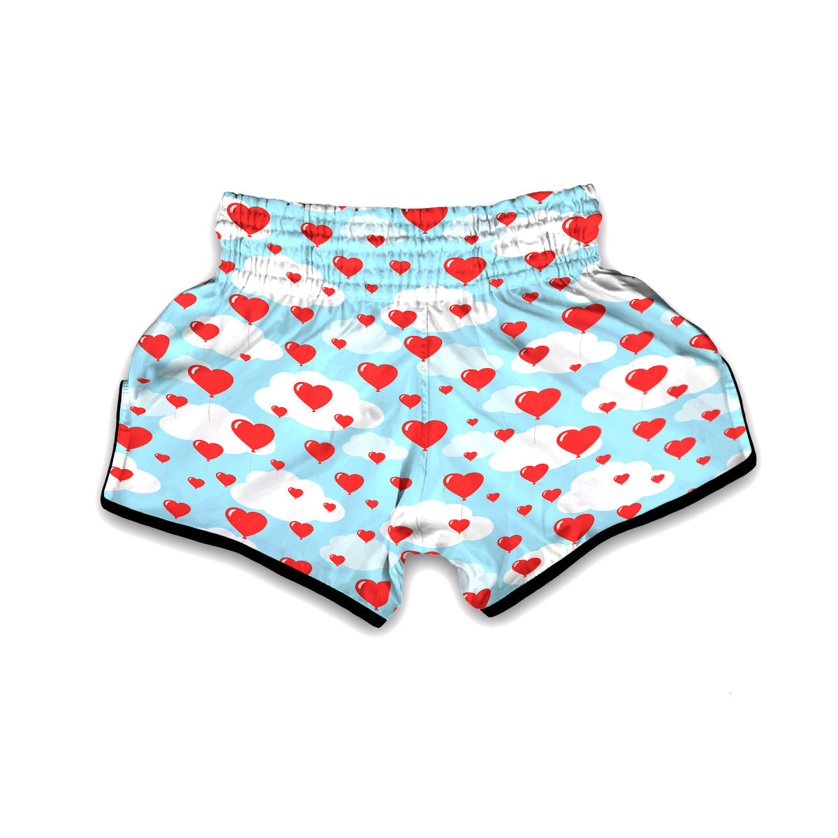 Valentine Heart Balloon Print Pattern Muay Thai Boxing Shorts-grizzshop