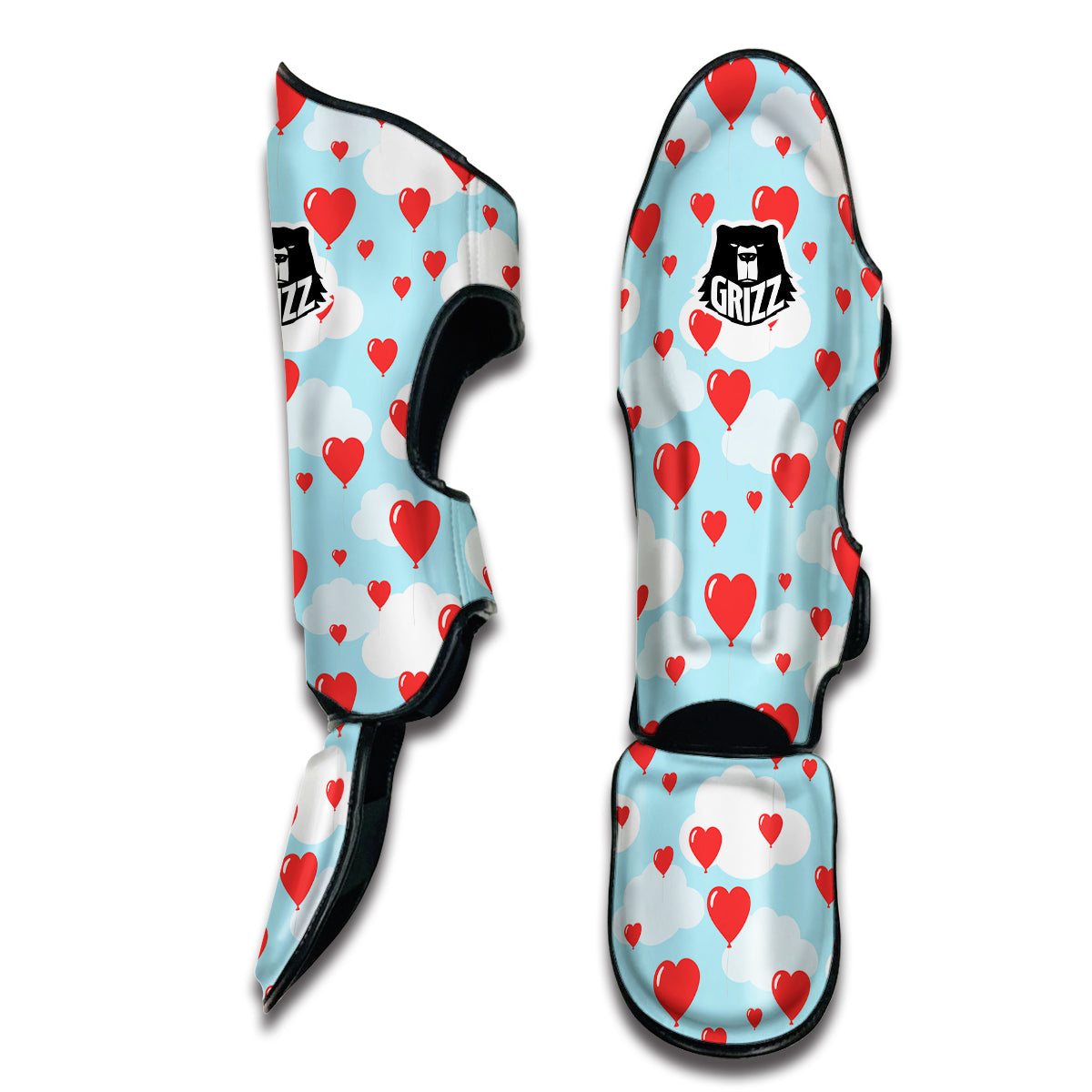 Valentine Heart Balloon Print Pattern Muay Thai Shin Guards-grizzshop