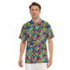 Valentine Heart Hippie Trippy Men's Golf Shirts-grizzshop