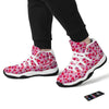 Valentine Pink Heart Print Pattern White Bball Shoes-grizzshop