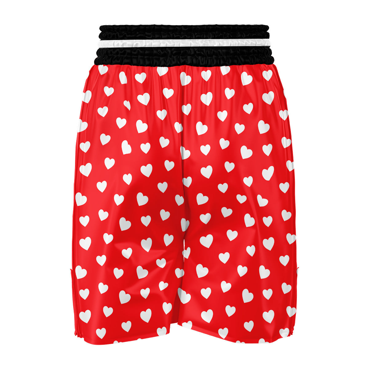 Valentine Red Heart Print Pattern Boxing Shorts-grizzshop