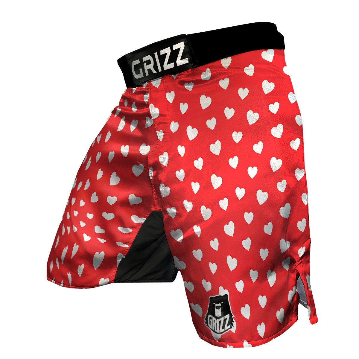 Valentine Red Heart Print Pattern MMA Shorts-grizzshop