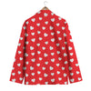 Valentine Red Heart Print Pattern Men's Blazer-grizzshop