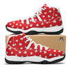 Valentine Red Heart Print Pattern White Bball Shoes-grizzshop