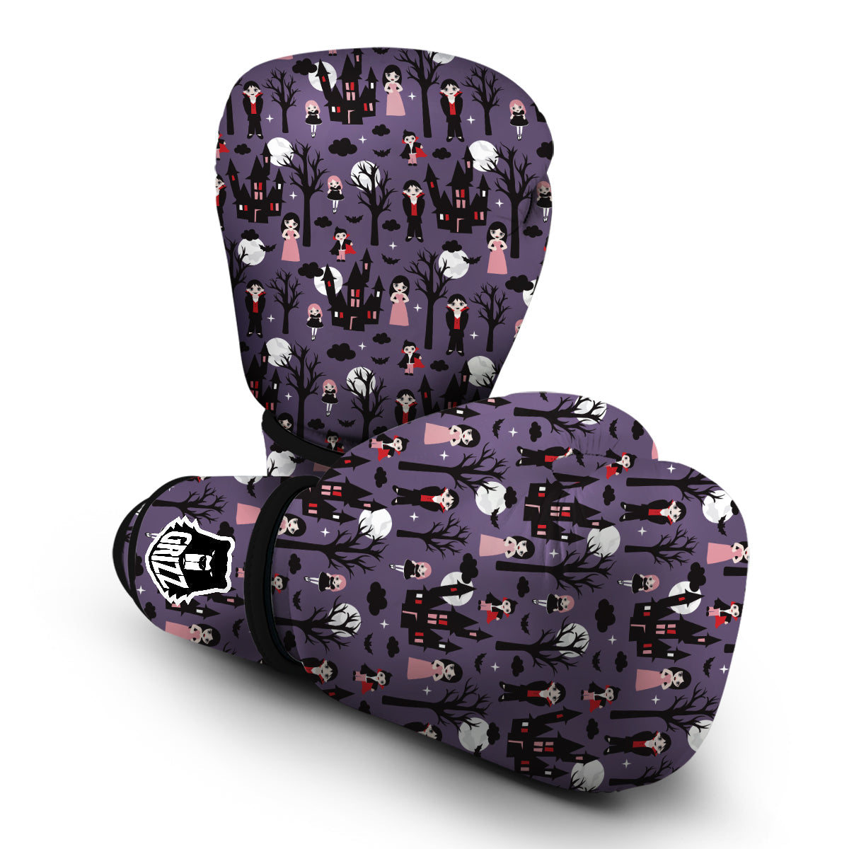 Vampire At Night Print Pattern Boxing Gloves-grizzshop