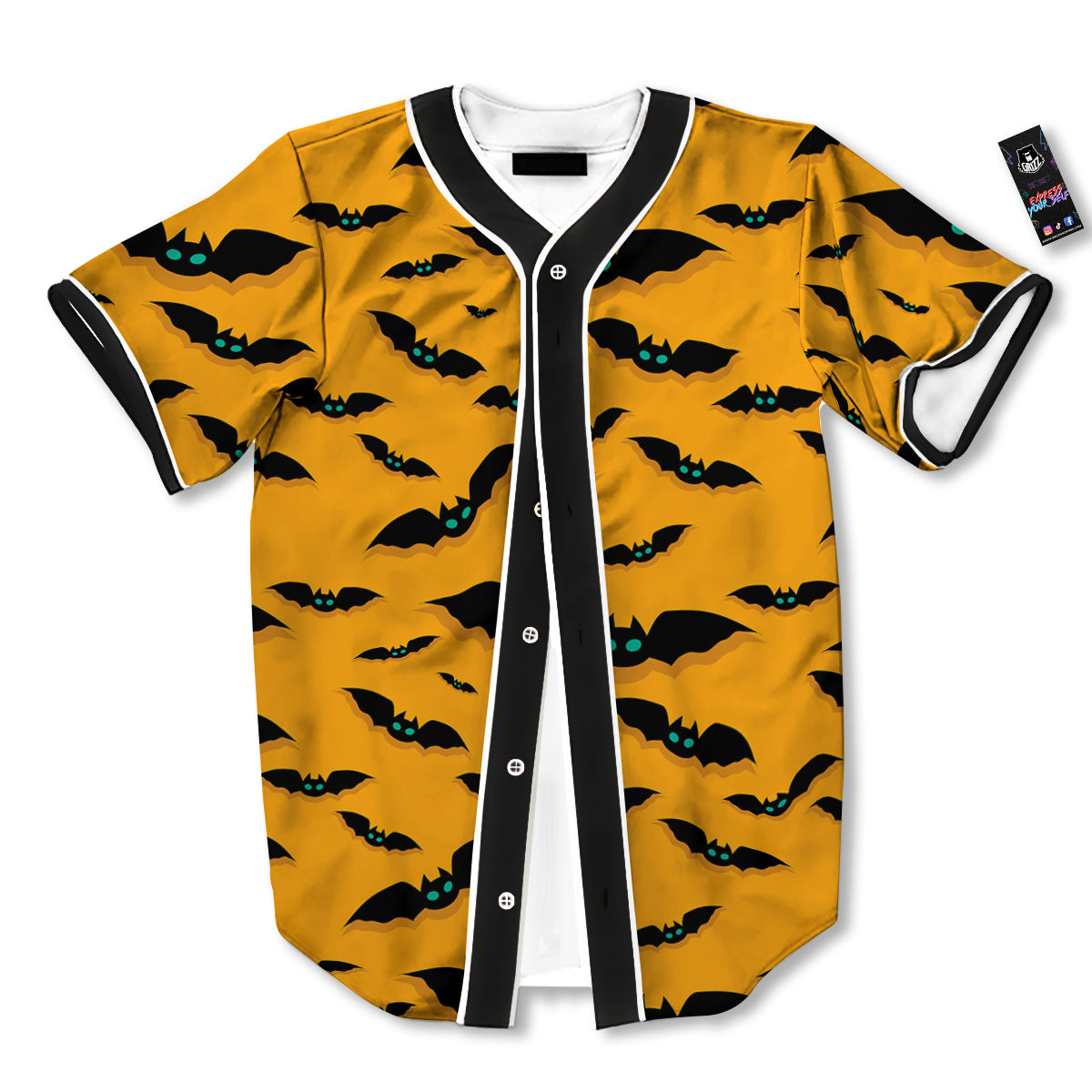 Vampire Bat Halloween Print Pattern Baseball Jersey-grizzshop