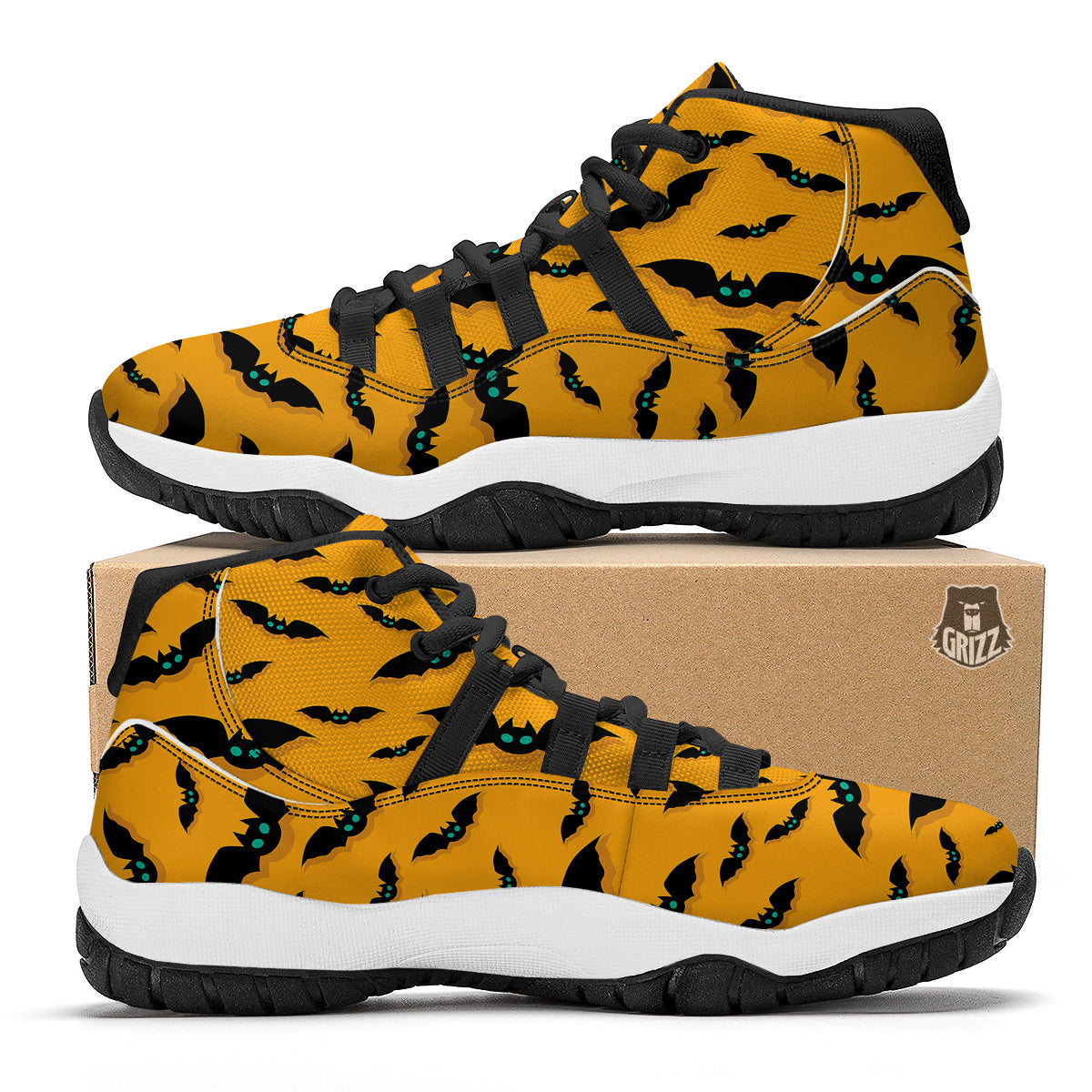 Vampire Bat Halloween Print Pattern Black Bball Shoes-grizzshop
